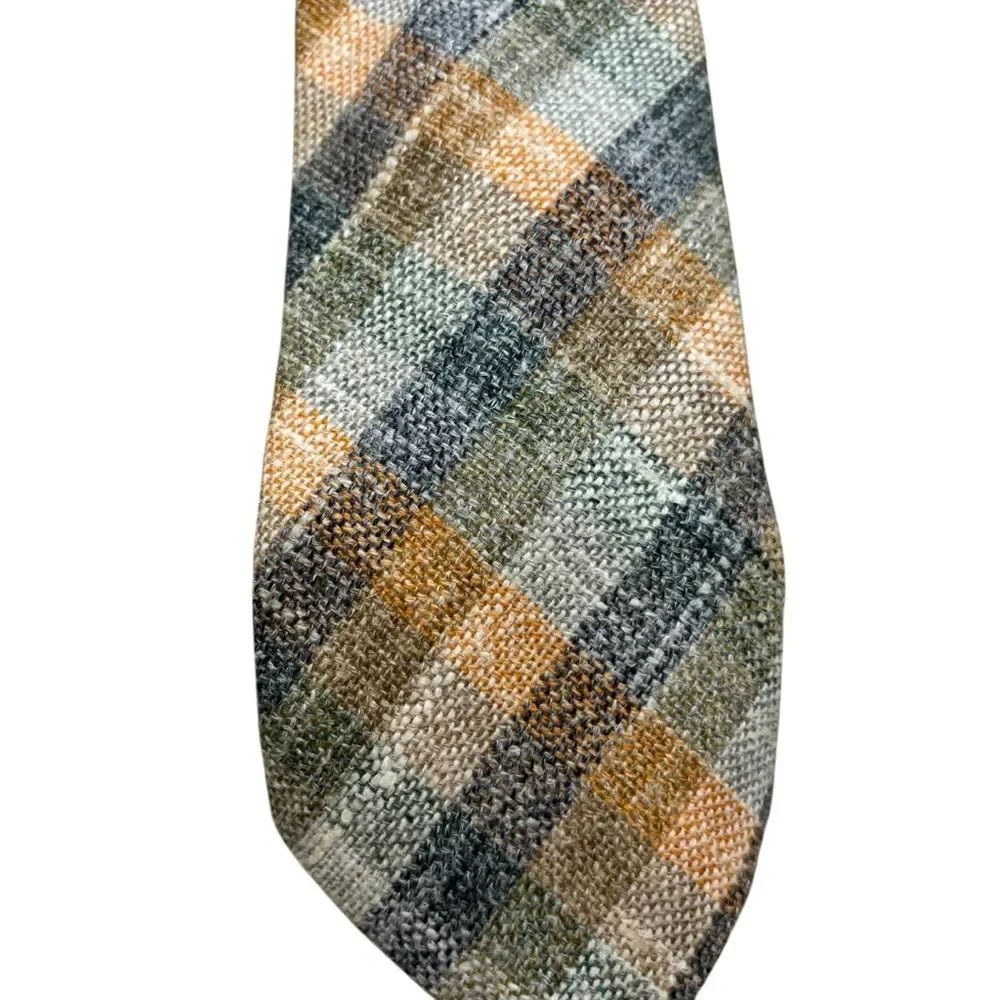 Mens Rooster Ruffler Collection Woven Plaid Neck Tie‎